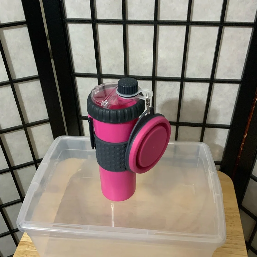 Dexas Popware Snack Duo & Travel Water Cup & Treat Food 360ml Dog Pup.
